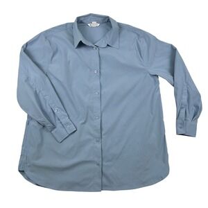 Athleta Shirt Mens Medium Button Up Long Sleeve‎ Stretch Performance Blue